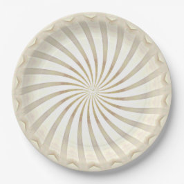 Plato de papel remolino crema beige