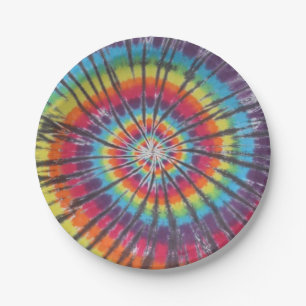 Plato De Papel Remolino Tie Dye