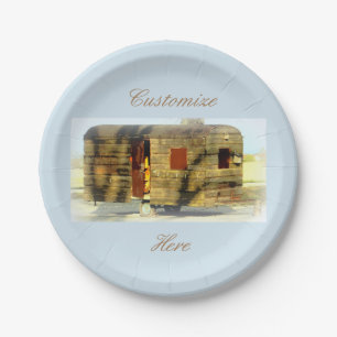 Plato De Papel Remolque de madera resistido Thunder_Cove del