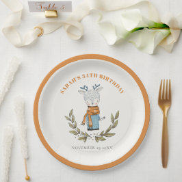 Plato De Papel Reno de invierno de sudor feo y lindo cualquier ed