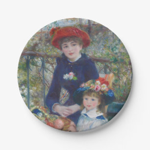 Plato De Papel Renoir Dos Hermanas Terraza Impresionismo Francés 