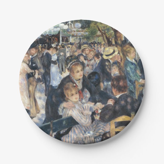 Plato De Papel Renoir Moulin Dance Galette Fiesta (Anverso)