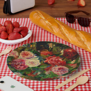 Plato De Papel Renoir - Rosas