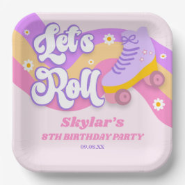 Plato De Papel Renovemos a la fiesta de cumpleaños del patinaje s