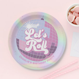 Plato De Papel Renovemos a los Chicas de patinaje retro