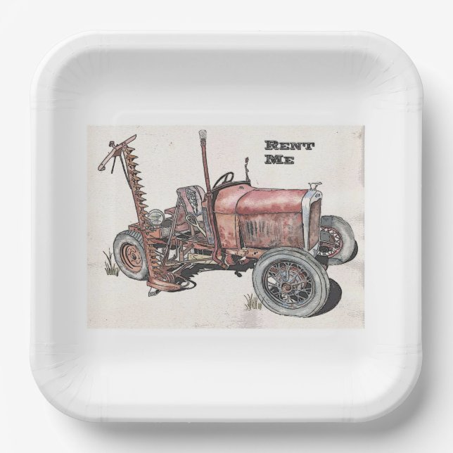 Plato De Papel Rent Me (Anverso)