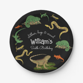 Plato De Papel Reptile, Lizards, anfibios niños Fiesta de cumplea