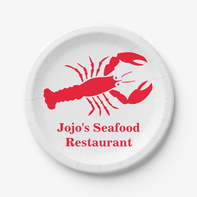 Plato De Papel Restaurante de marisco Lobster Red Jojo's (Nombre) (Anverso)