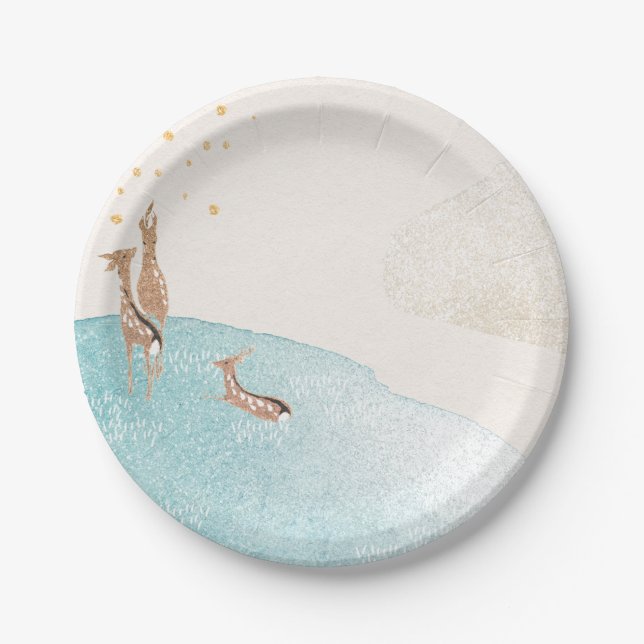 Plato De Papel Resto de vacaciones de invierno (Anverso)