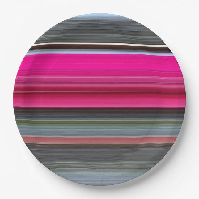 Plato De Papel Resumen #1: Cerise y gris (Anverso)