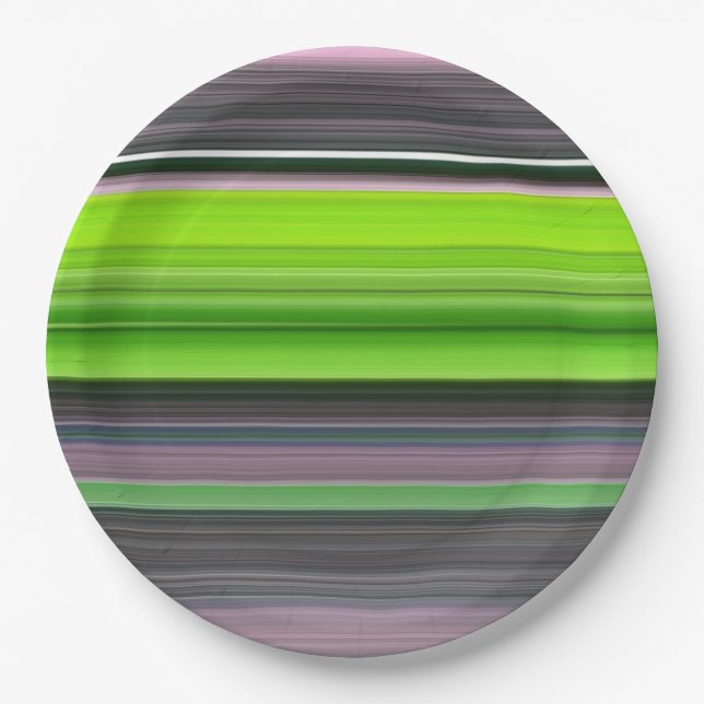 Plato De Papel Resumen #1: Lime y gris (Anverso)