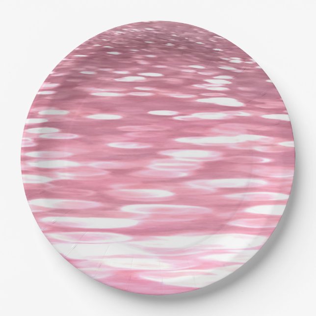 Plato De Papel Resumen #3: Brillo rosa (Anverso)