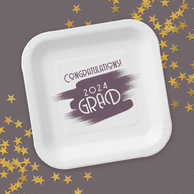 Plato De Papel Resumen Brotes de Pincel felicitaciones Grad (Subido por el creador)