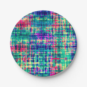 Plato De Papel Resumen Colorido Patrón de tinte moderno