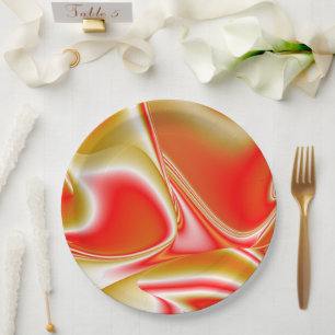 Plato De Papel Resumen de amor y oro en 3D Rainbowart
