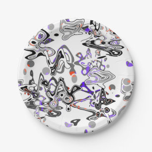 Plato De Papel Resumen de brocha de salpicadura moderna de moda