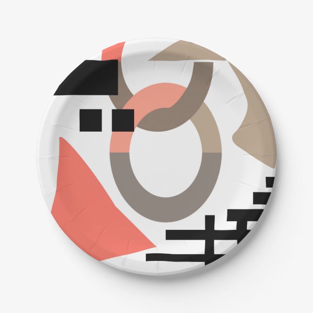 Plato De Papel Resumen de formas geométricas modernas elementos c (Anverso)