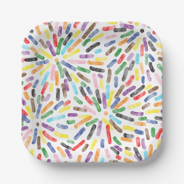 Plato De Papel Resumen de fuegos artificiales del Orgullo del Pro (Anverso)