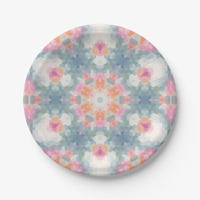 Plato De Papel Resumen de la impresión ornamental geométrica mode (Anverso)