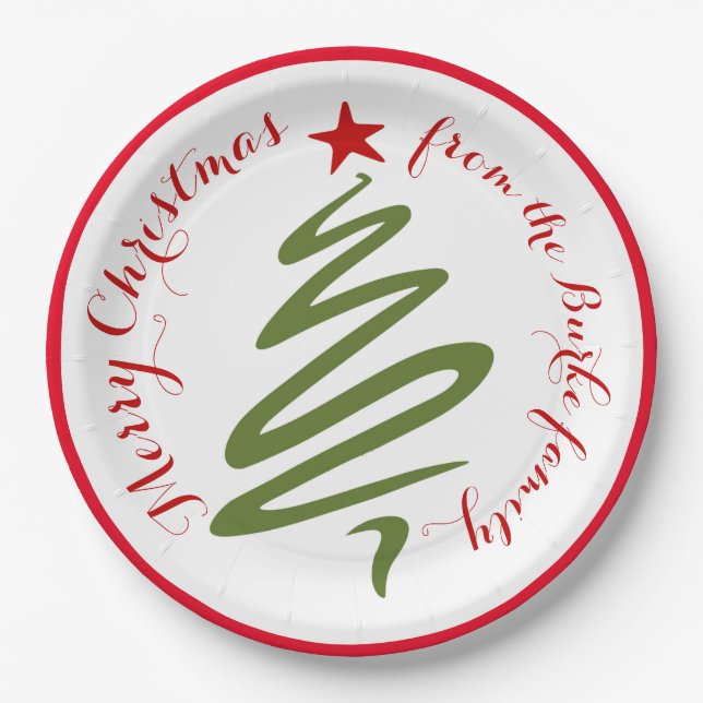 Plato De Papel Resumen de la placa de papel de árbol de Navidad (Anverso)