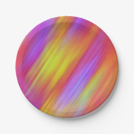 Plato De Papel Resumen de Neon Brillante Rojo Rosa Amarillo