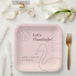Plato De Papel Resumen elegante que deja a Flamingle