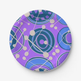 Plato De Papel Resumen, geoformas en púrpura, azul