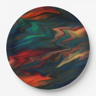 Plato De Papel Resumen moderno gradiente suave ondas líquidas bor