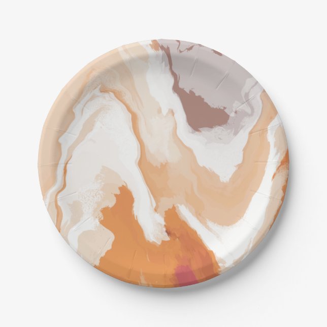 Plato De Papel Resumen Pastel Paint Ginger Foam Edition (Anverso)