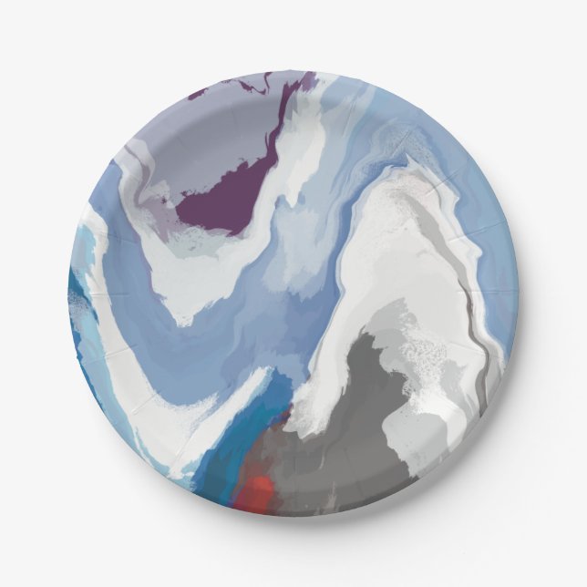 Plato De Papel Resumen Pastel Paint Mountain Edition (Anverso)