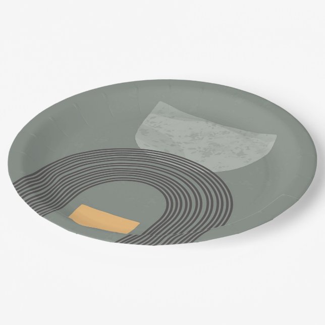 Plato De Papel Resumen Patrón de formas bohemias (Angular)