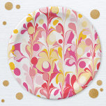 Plato De Papel Resumen retro moderno rosa<br><div class="desc">Con un moderno diseño abstracto retro moderno,  rosa y amarillo. Arte original de Nic Squirrell.</div>