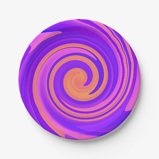 Plato De Papel Resumen Swirl 250816 - 01a (Anverso)