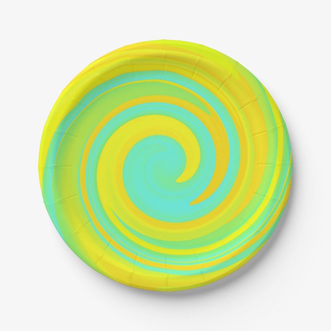 Plato De Papel Resumen Swirl 250816 - 01b (Anverso)