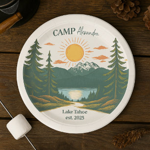 Plato De Papel Retiro de fin de semana de campamento ruso Bachelo