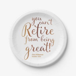 Plato De Papel Retiro grande del Fiesta de Jubilación