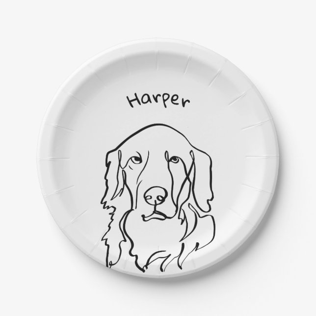 Plato De Papel Retomador de oro serio y paw (Anverso)
