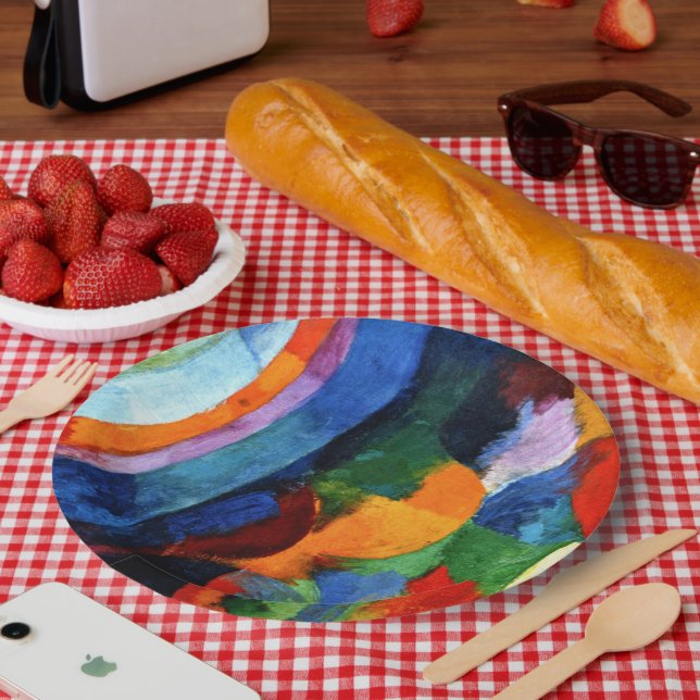 Plato De Papel Retraso - Formas circulares, Sol, Luna, (Picnic)