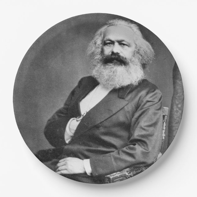Plato De Papel Retrato de Karl Marx (Fundador del Marxismo) (Anverso)