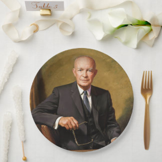 Plato De Papel Retrato de la República del Presidente Dwight D. E