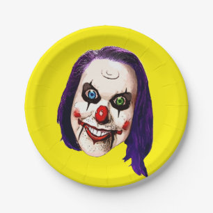 Plato De Papel Retrato de payaso nocturno