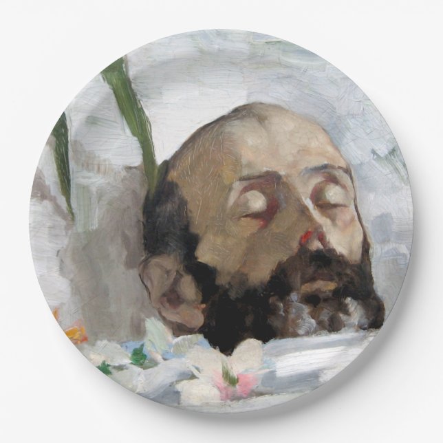 Plato De Papel Retrato de un muerto (mortalidad y muerte) (Art. (Anverso)