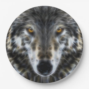 Plato De Papel Retrato inspirador del diseño del lobo