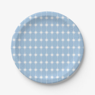 Plato De Papel Retro A Mediados Del Siglo Moderno Patrón Estrella