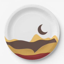 Plato De Papel Retro Boho Moon