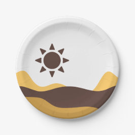 Plato De Papel Retro Boho Sun