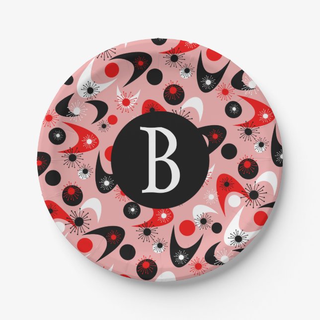 Plato De Papel Retro Boomerangs (Anverso)
