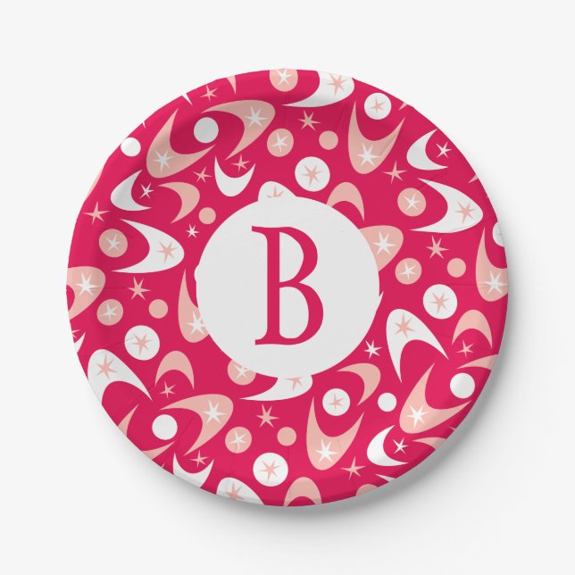 Plato De Papel Retro Boomerangs (Anverso)