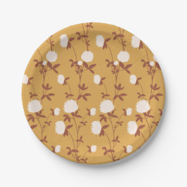 Plato De Papel Retro Botanical Meadow Clover | Retro Nostalgia