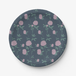 Plato De Papel Retro Botanical Meadow Clover | Twilight Meadow